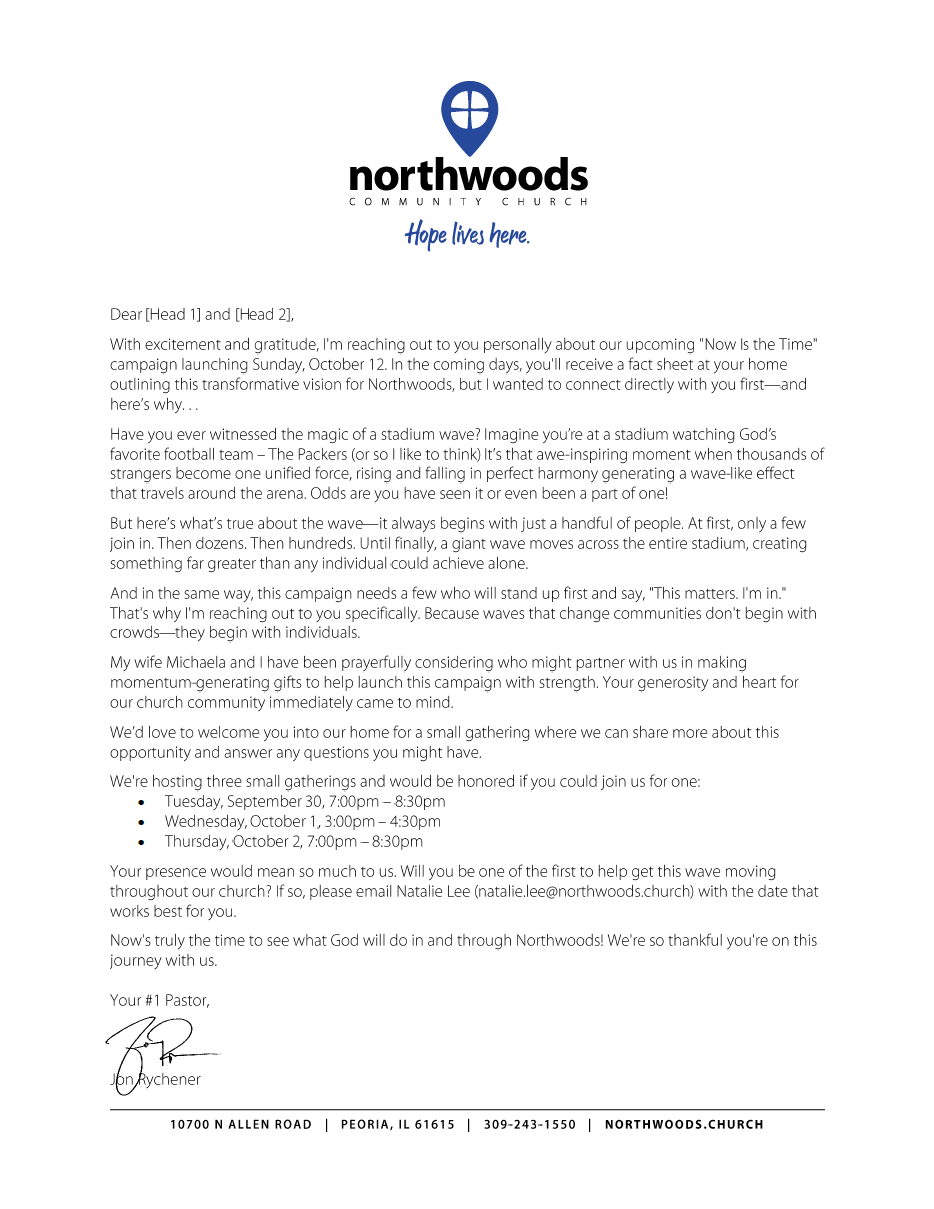 Momentum Dessert Letter