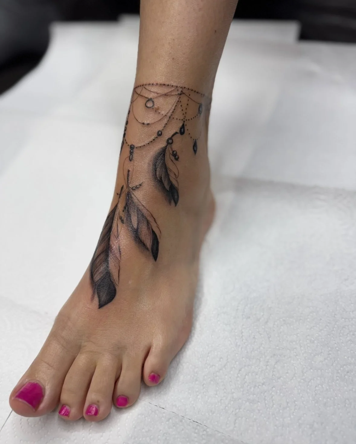Tattoo-Fußkette -Freehand-Fuß