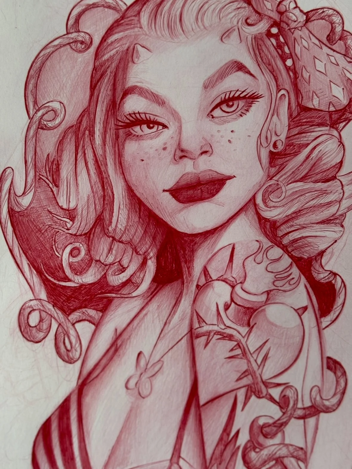 Modern Rotkäppchen - Kulli auf A4 Papier