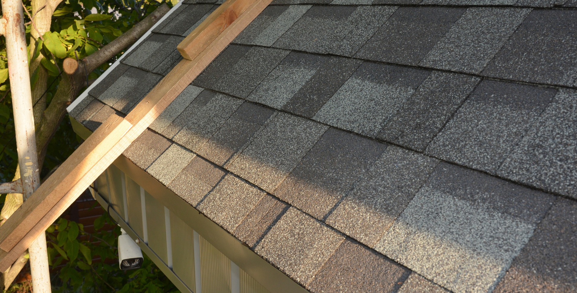 Close up photo of asphalt shingle roof in Maryland