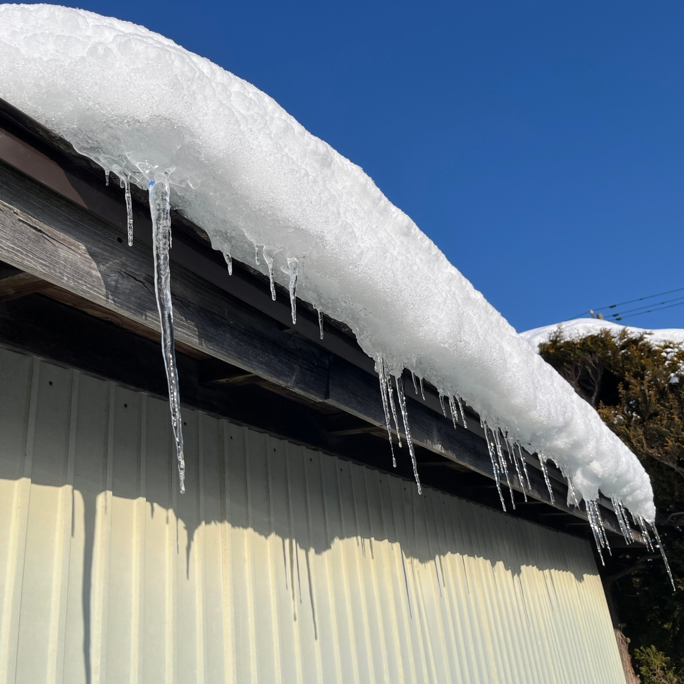 Snow covered roof in Maryland during winter