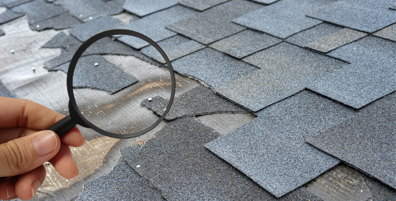 Damaged shingle roof requiring repair in DMV