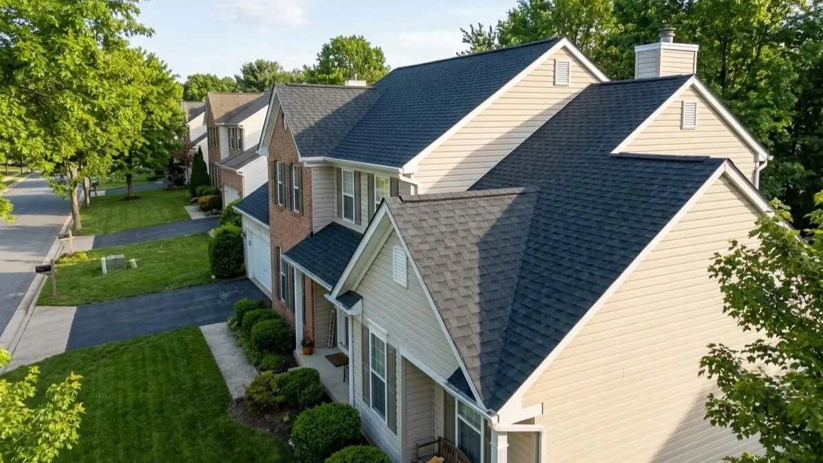A line of 3 houses in Maryland