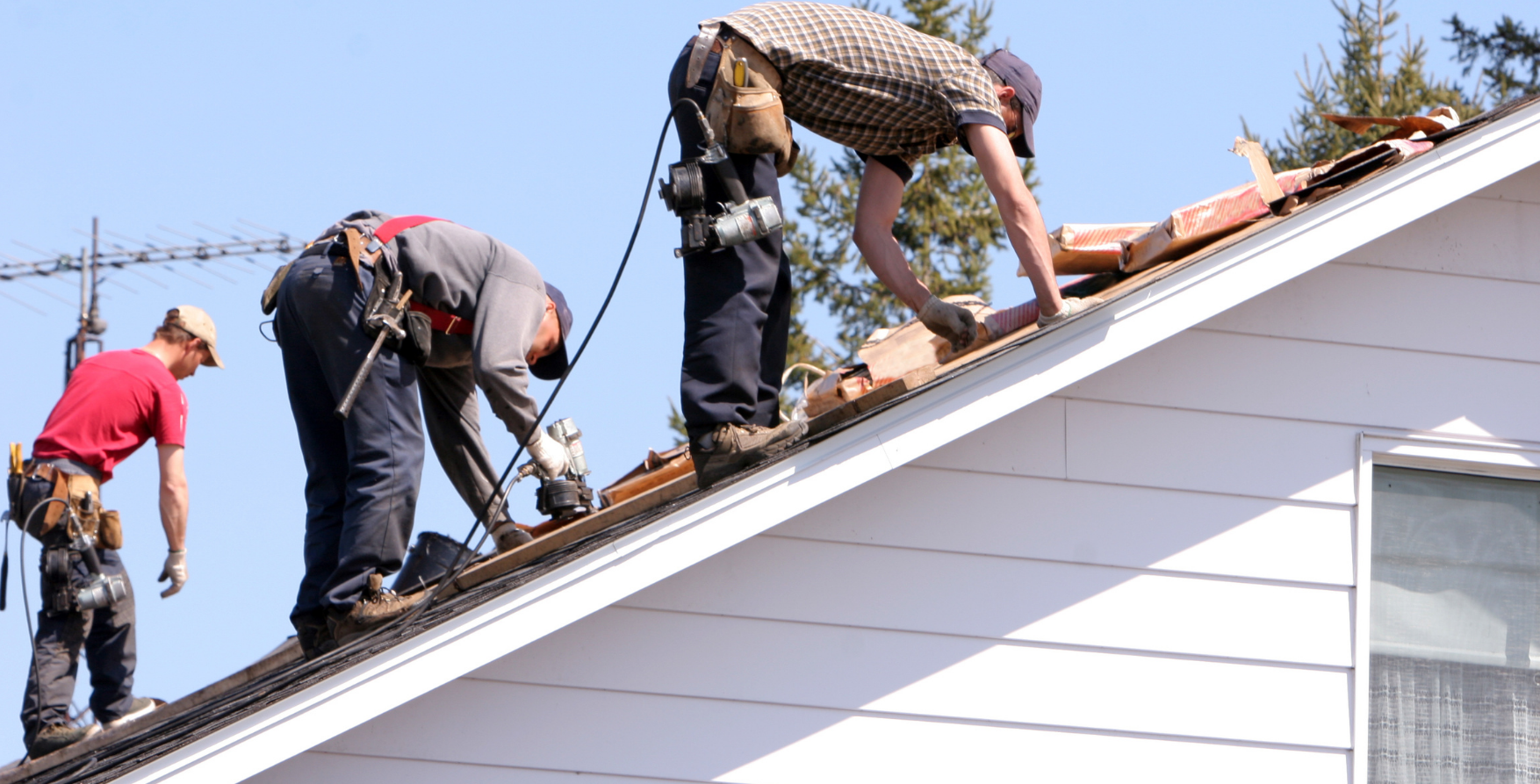 DMV roof repair in progress after insurance approval