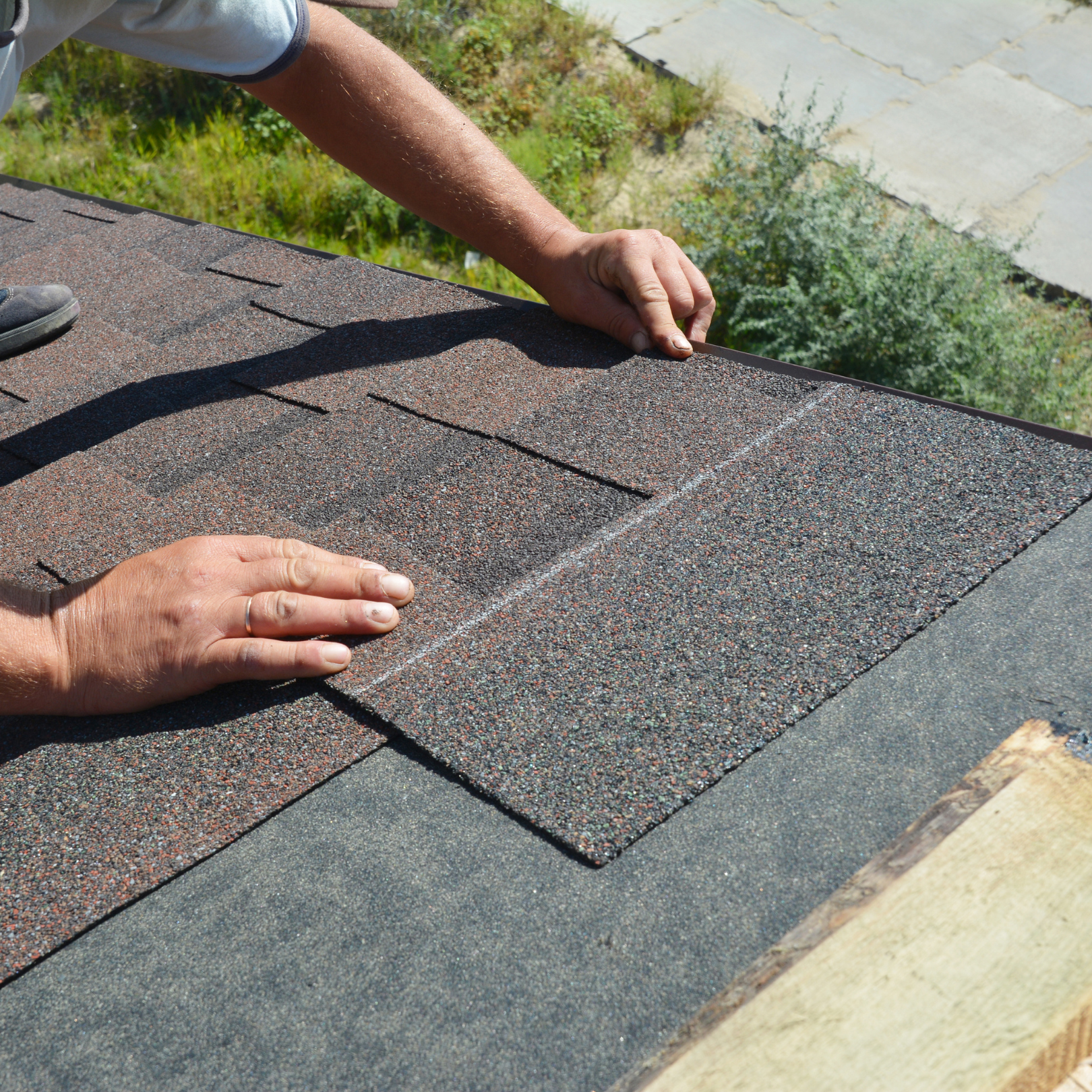 Close-up of asphalt roofing material
