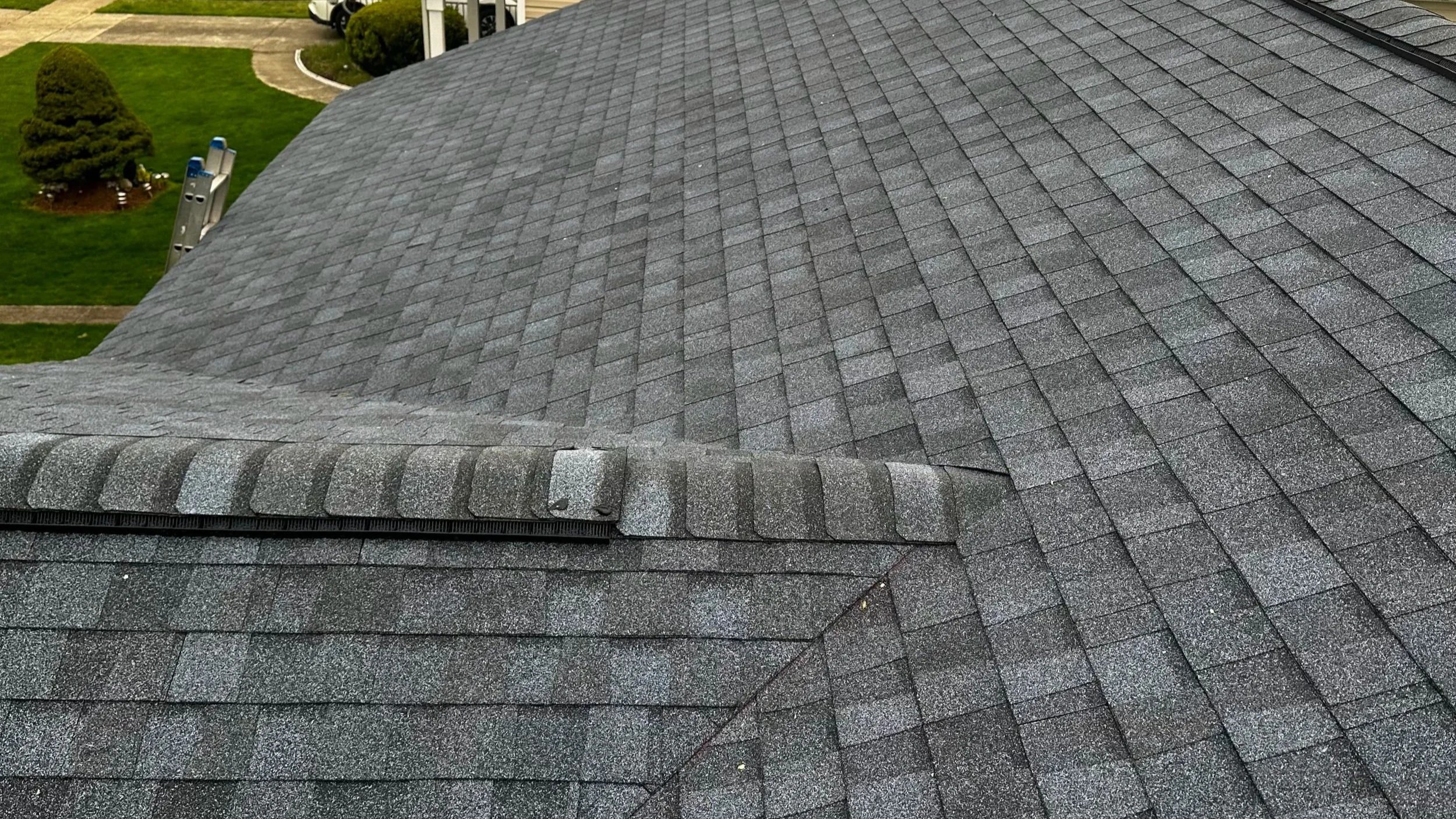A gray roof with durable roofing materials in Maryland