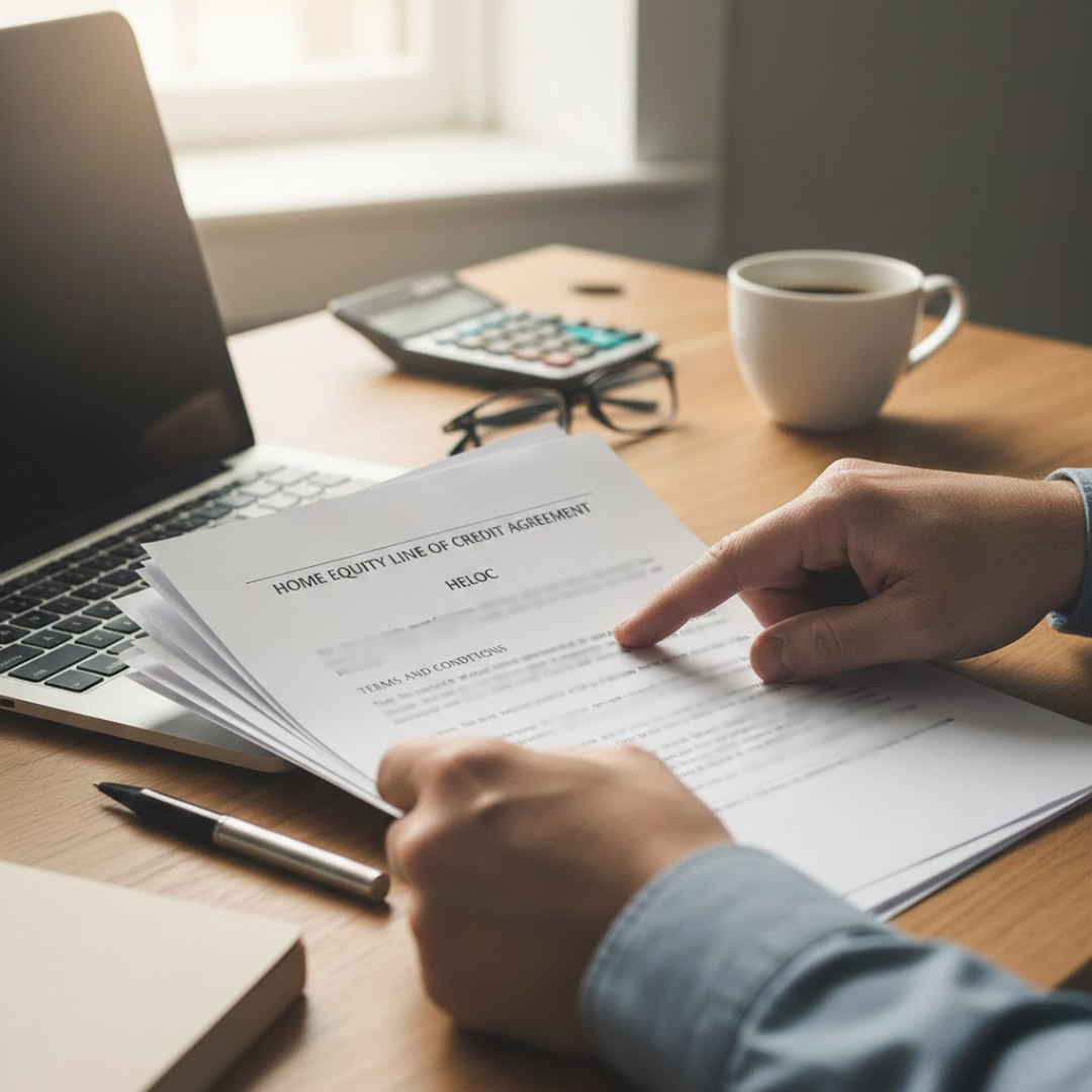 Home equity line of credit document related to roofing expenses