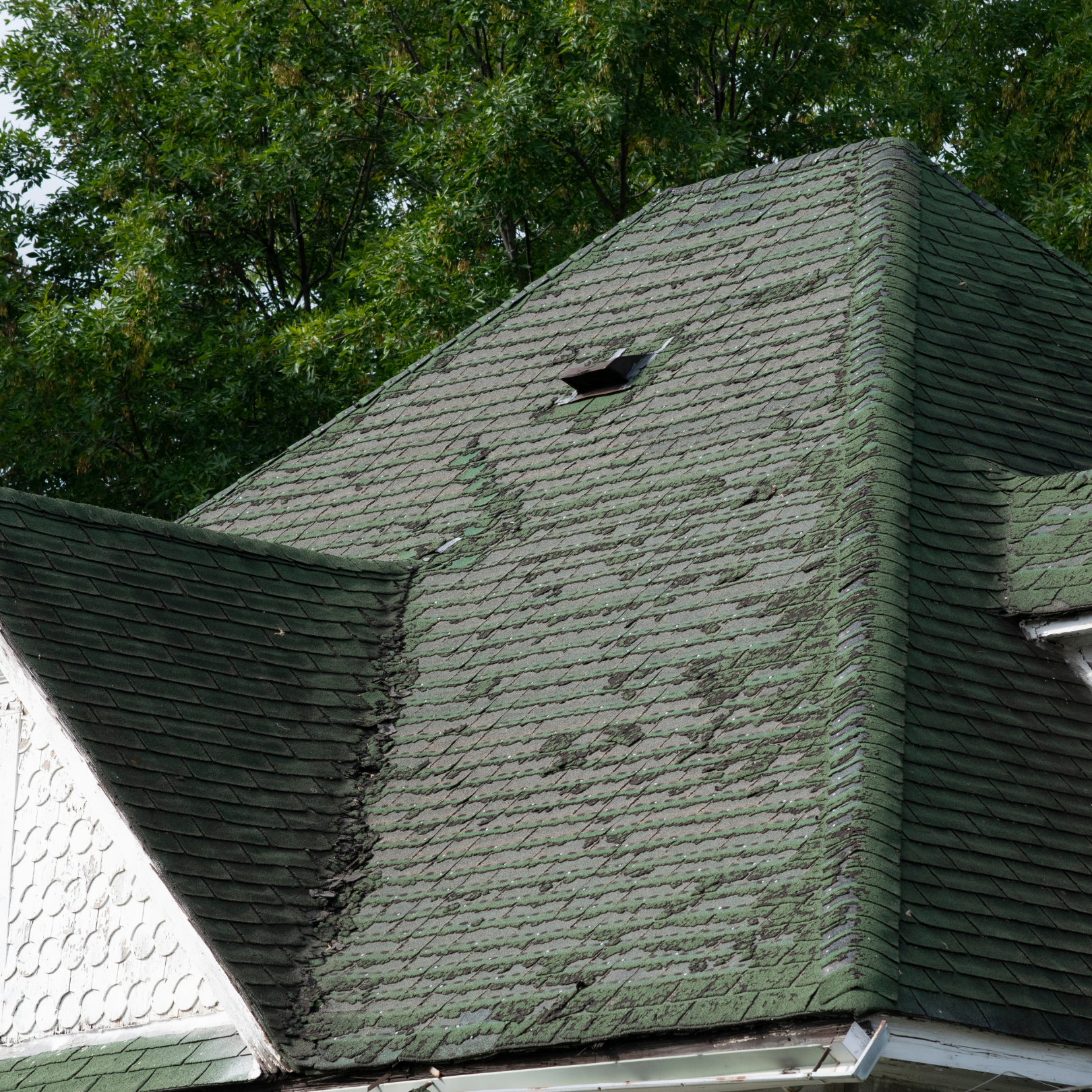 Aging roof shingles losing value
