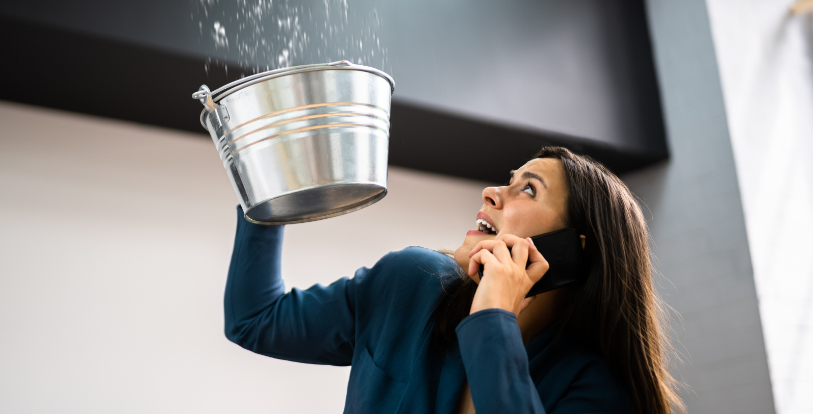 Leaking roof emergency call for professional roofing service