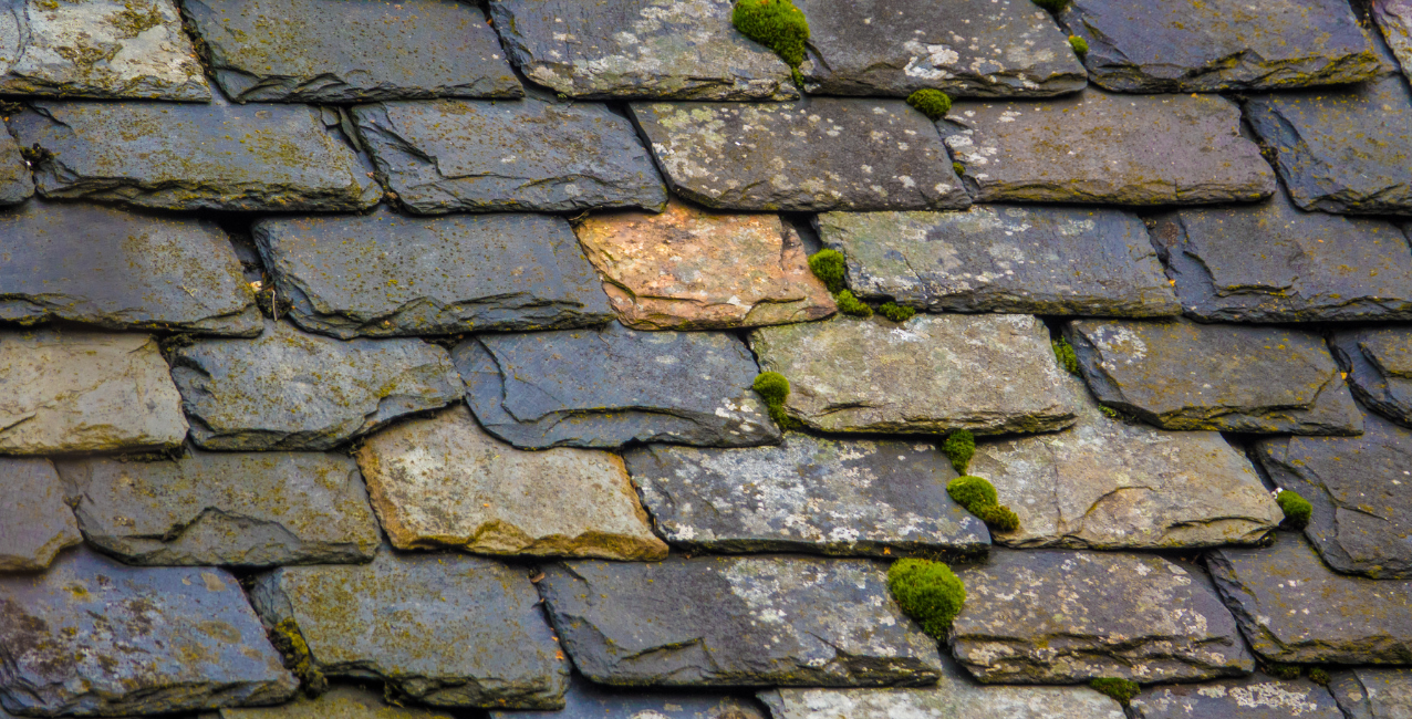 Slate tiles roofing on a residential home