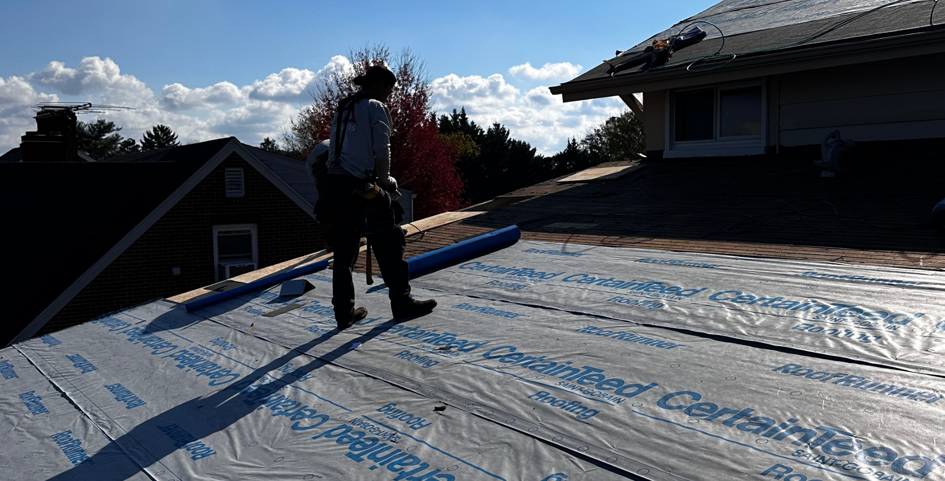 DMV roofing project using CertainTeed synthetic underlayment
