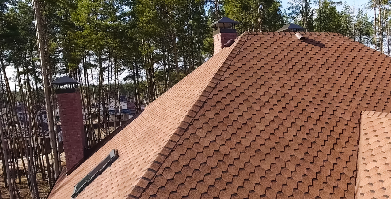 Home exterior showing a steep sloped roof