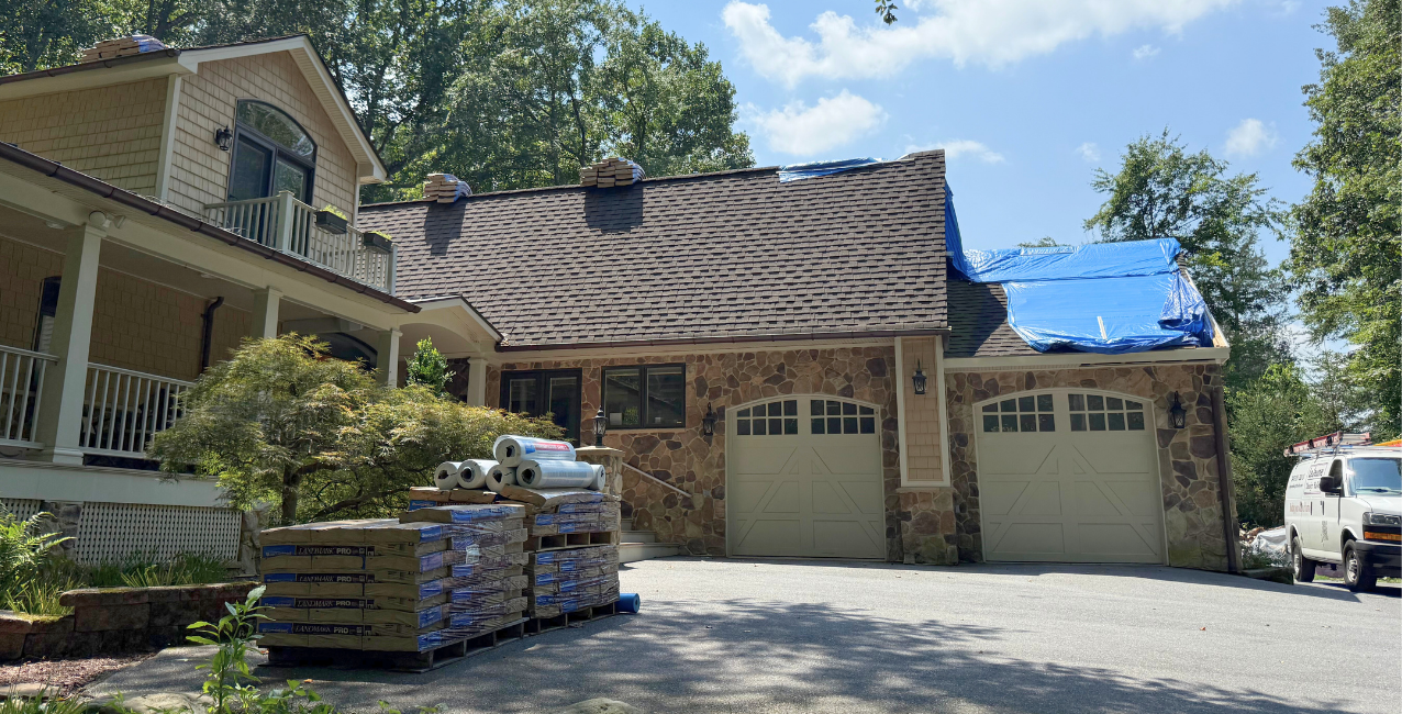 Residential roofing materials prepared for installation in DMV