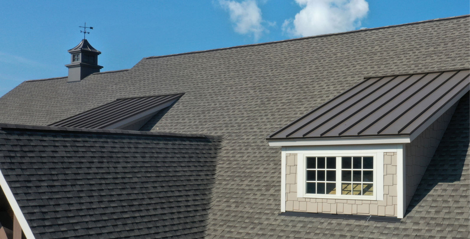 Steep dmv residential roof with shingles