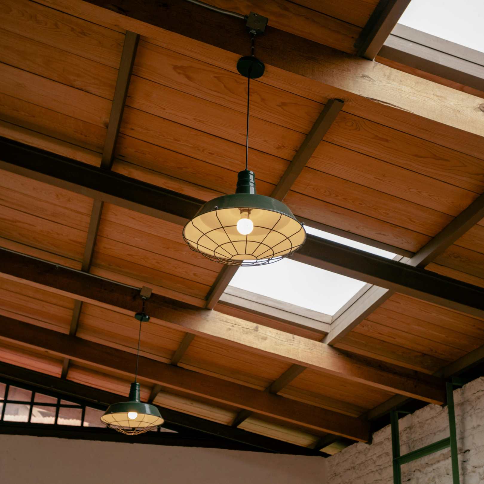 Close-up of a skylight roof  with possible water damage