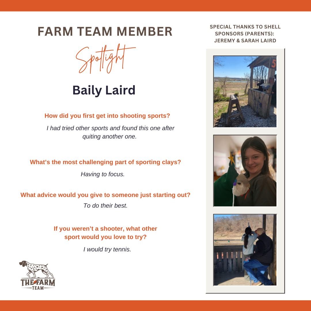 🌟 Farm Team Member Spotlight 🌟
Welcome to our Farm Team Member Spotlight—where we shine a light on the incredible young athletes who make up our squad! 💥 This series is all about getting to know the competitors behind the shotguns— ho