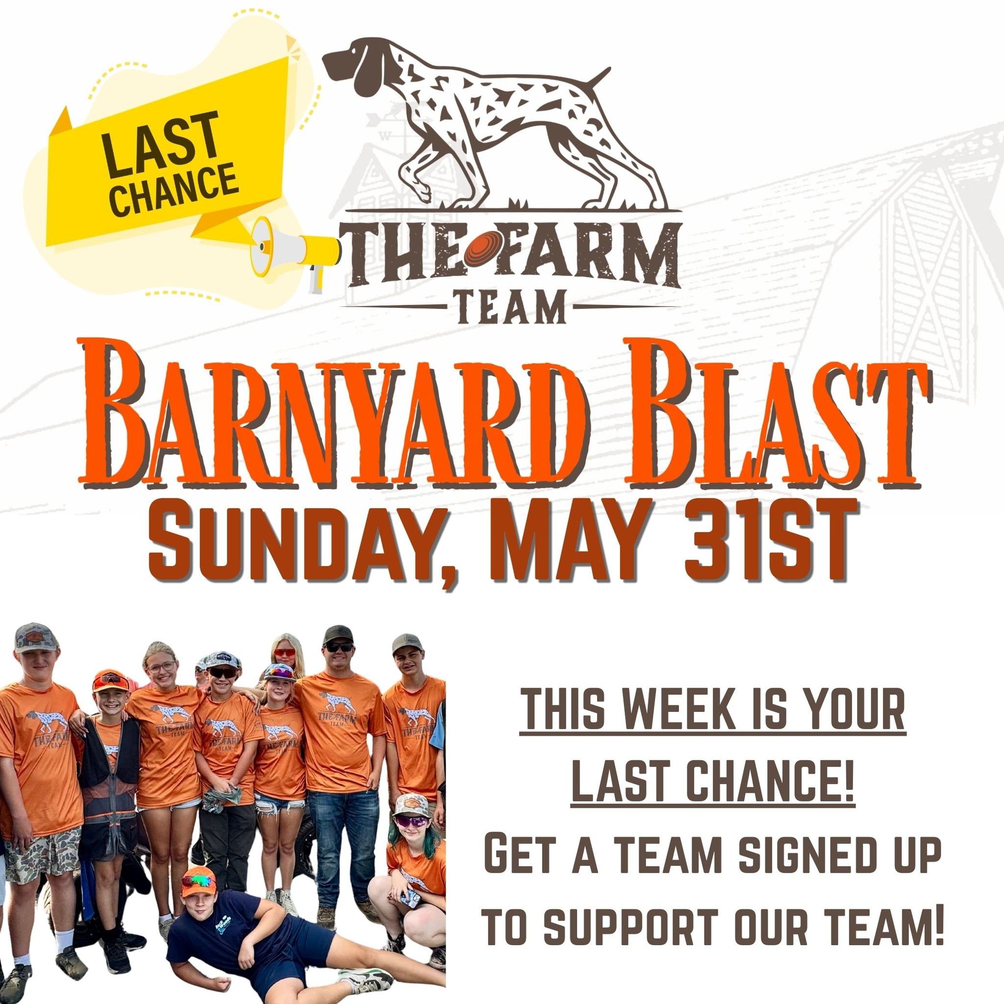🚨🚨Last call!!! 🚨🚨

Registration for Barnyard Blast closes this Saturday, and we&rsquo;re heading into a great field of teams&mdash;but we&rsquo;d love to squeeze in 2&ndash;3 more.

If you&rsquo;ve been on the fence, this is your nudge.
https://w