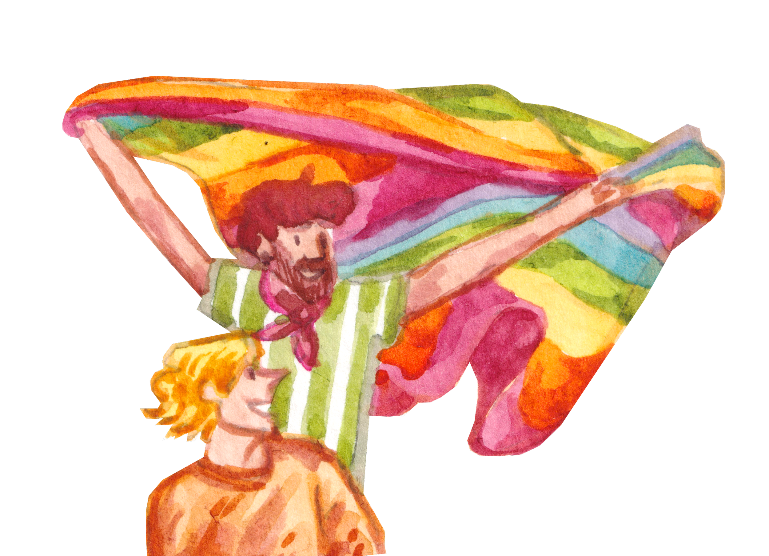 Couple with pride flag