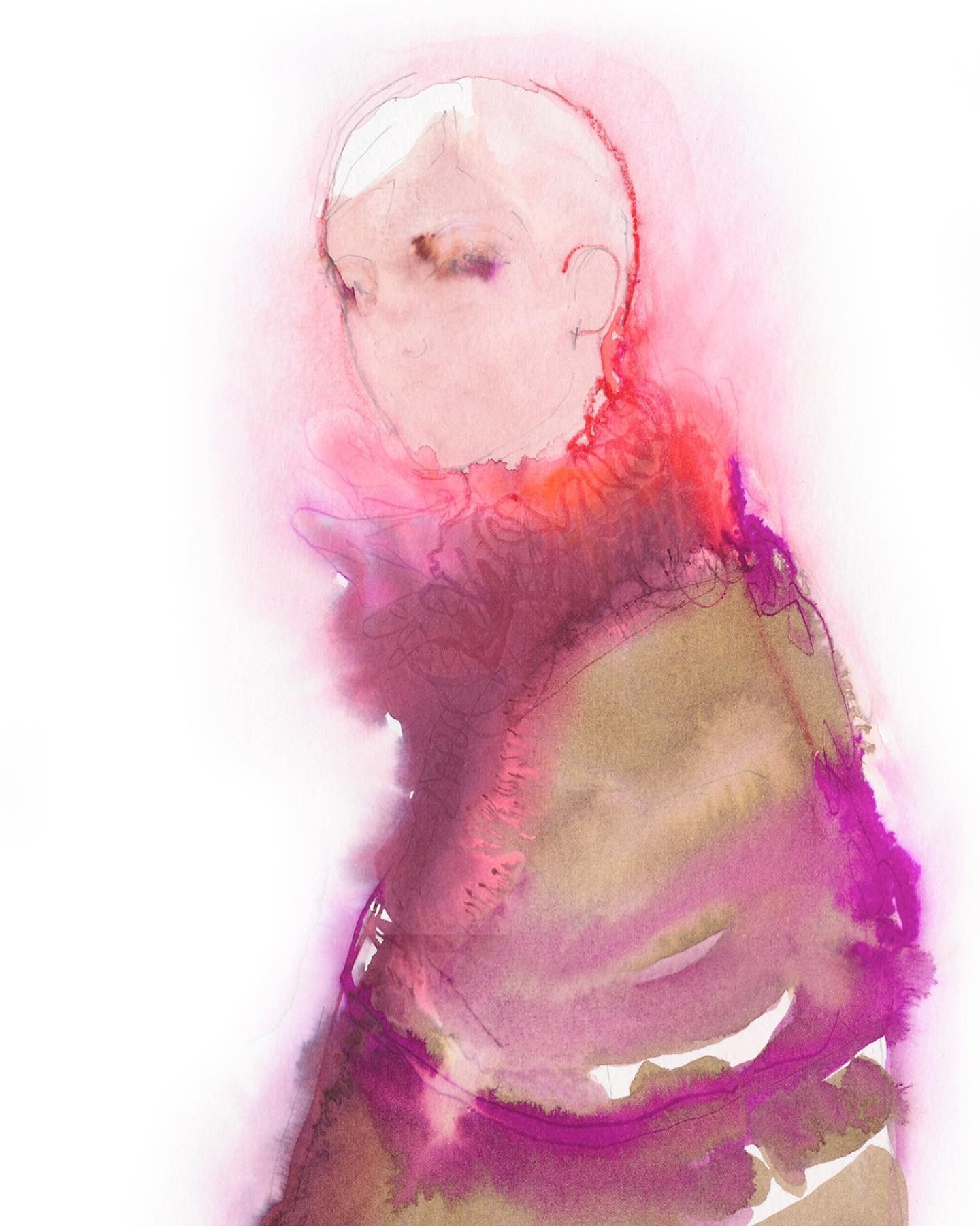 Glow #fashionisart #cateparr #watercolor #fashionillustration #fashionabstracted #red