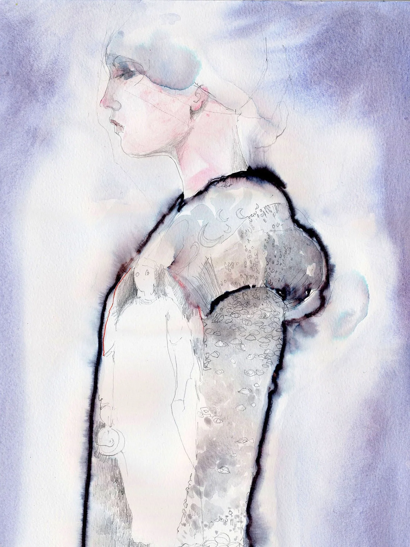Friday Sleepwalking #watercolour #cateparr #sleepwalking  #fashionillustration #fashionisart #eca #inkart inspired by #johneverettmillais #thesomnambulist 💫 🕯️