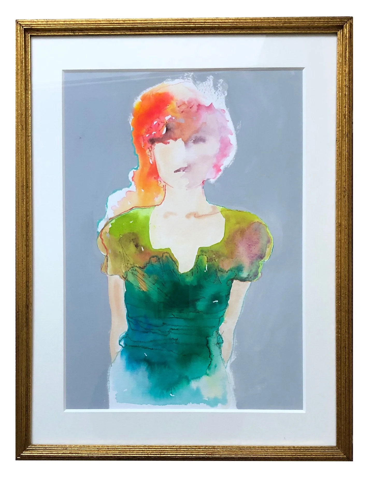 Vintage Framed painting #newinshop #originalportrait #portraitpainting #fashionportrait #cateparr mixedmediapainting
