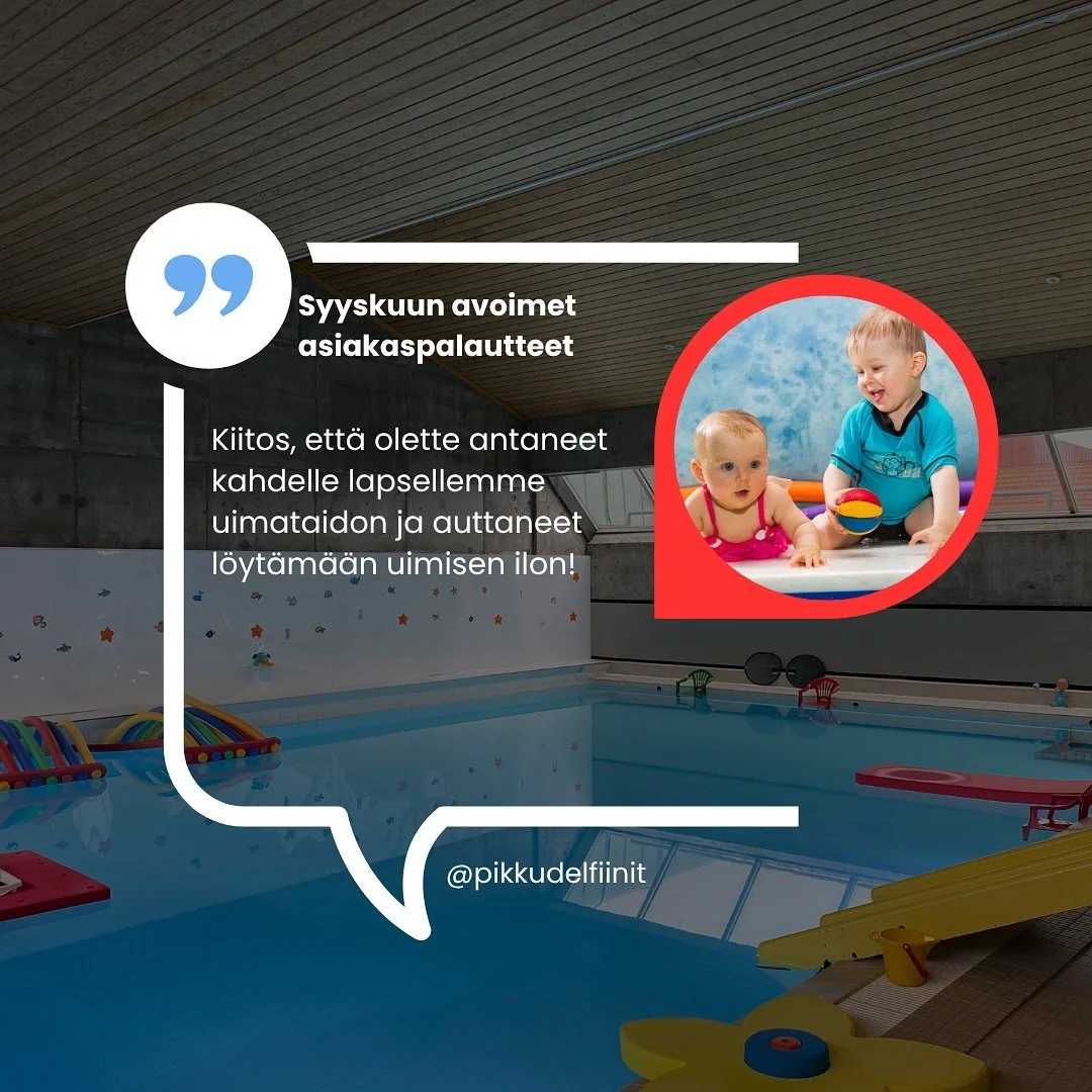 Kiitos kaikille syyskuun asiakaspalautekyselyyn vastanneille sekä avoimiin palautteisiin lämpimän kommentin jättäneille asiakkaille☺️✨Palautteet motivoivat meitä altaalla sekä toimiston puolella🤝
#pikkudelfiinit #