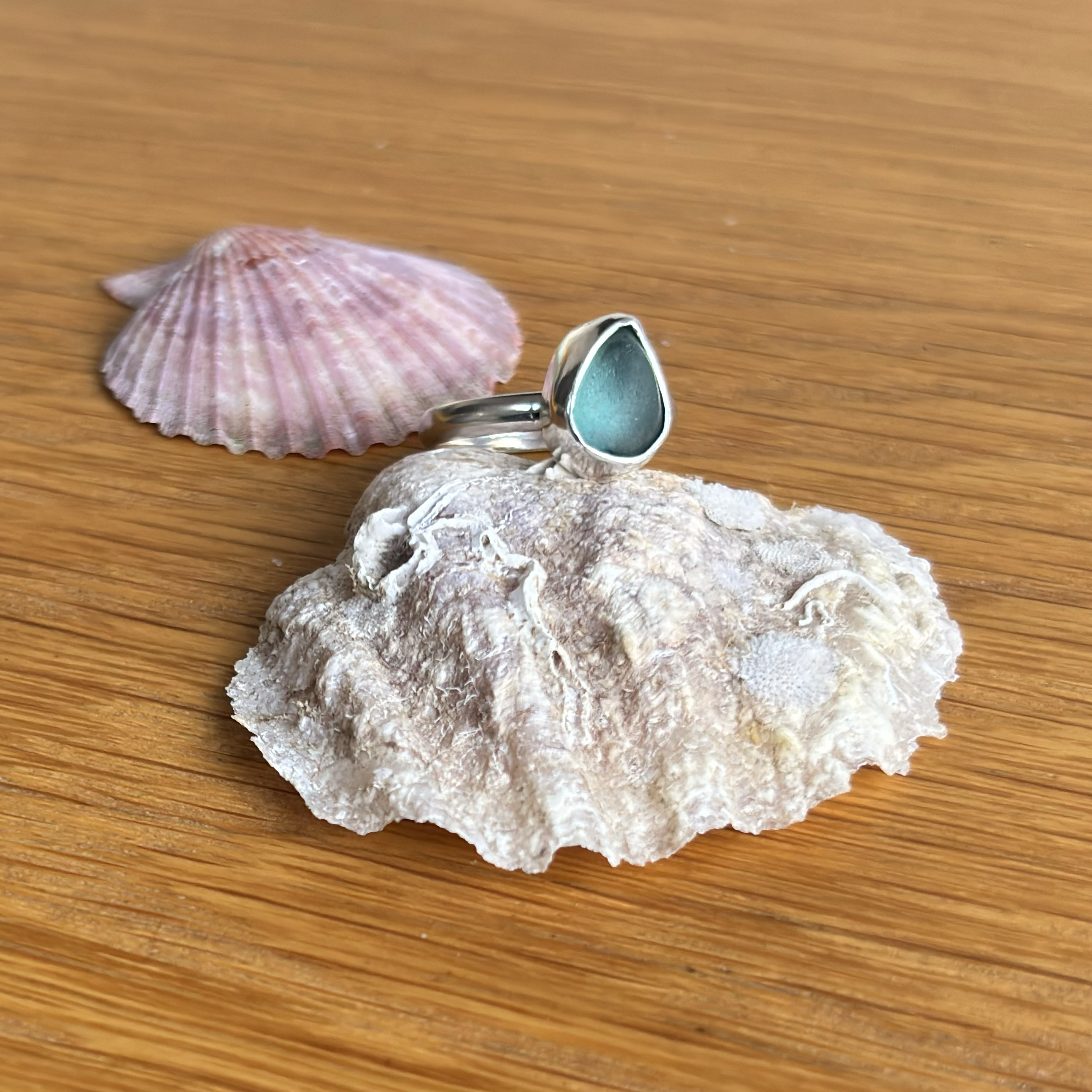 Sterling Silver & Dorset Seaglass Ring - Commission