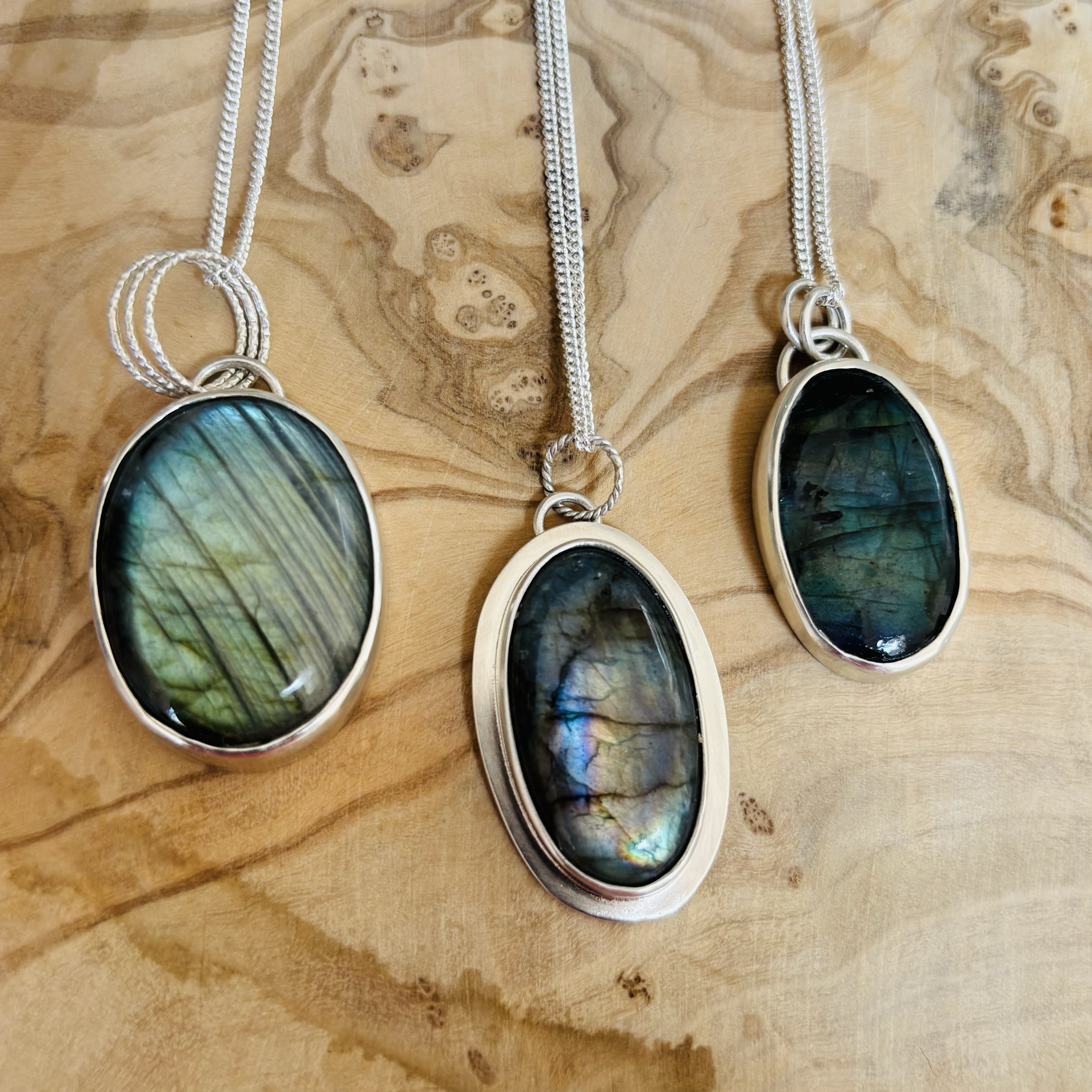 Sterling Silver & Labradorite Pendant Necklaces