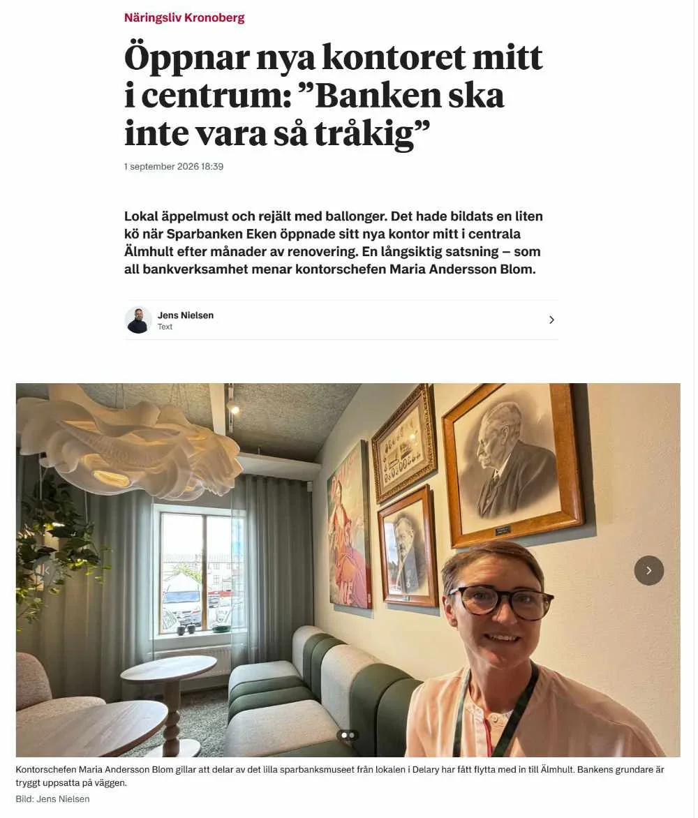 Sparbanken Eken flyttar in i Augusthuset