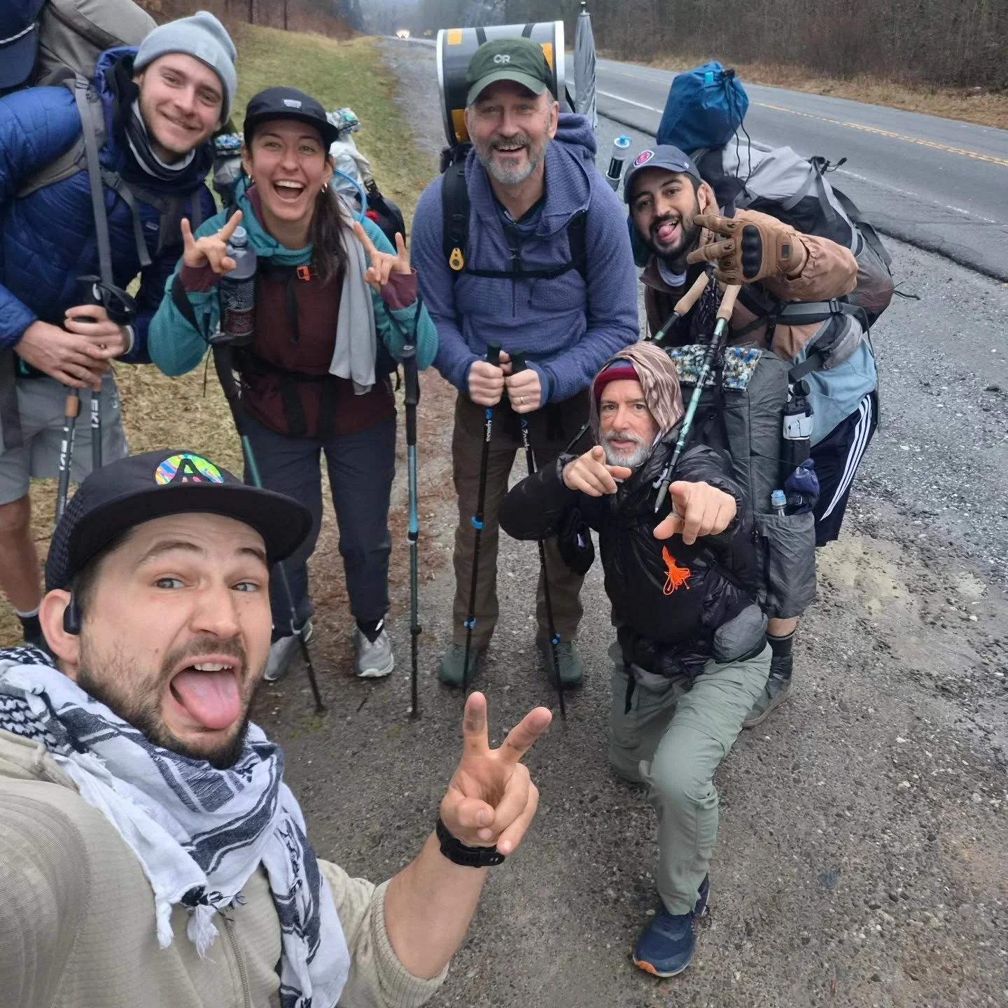 Here they come, and there they go! Keeping hikers flowing down the trail!