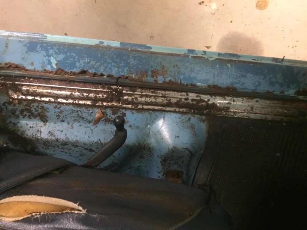 Rust on Ole Blue before restoration