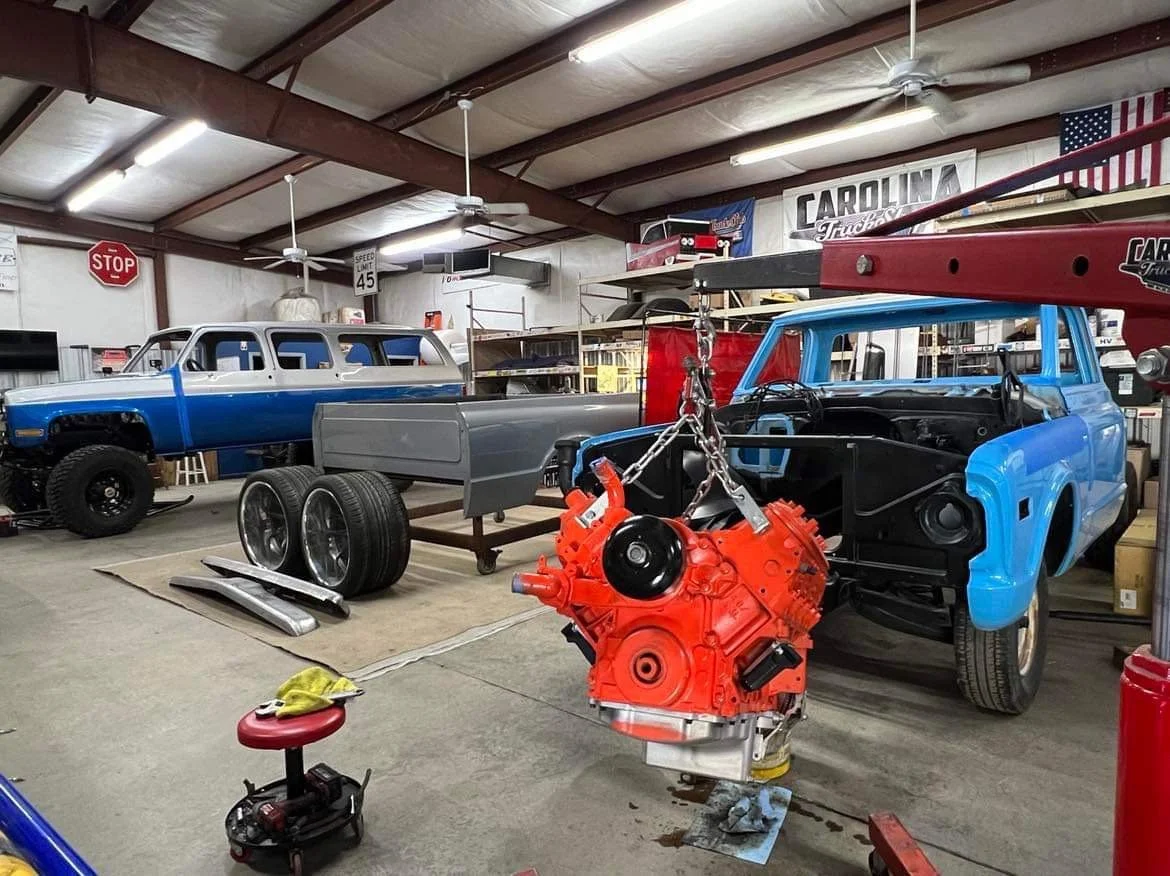 New LS motor being installed in Ole Blue