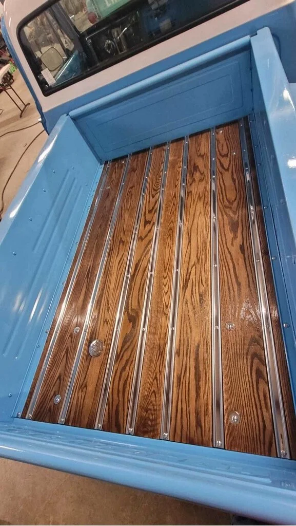 Finished wood bed in Ole Blue
