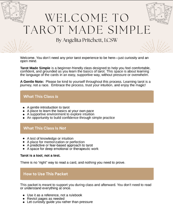 Tarot Made Simple Packet