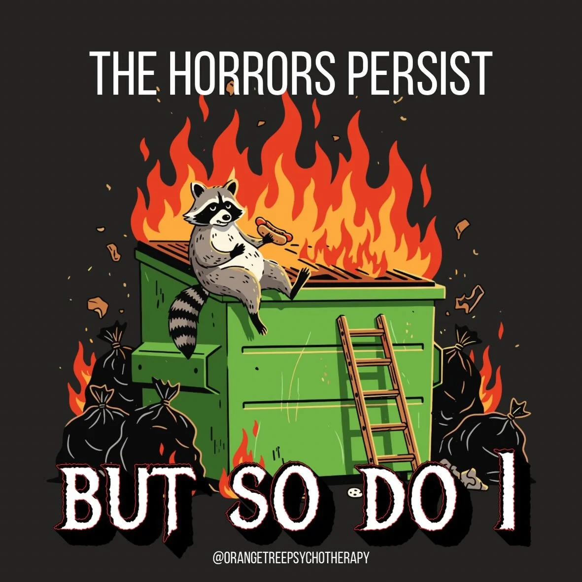 🔥 sometimes therapy is recognizing the horrors of being alive and choosing to survive anyways so in honor of that, our favorite sticker yet was created 🔥