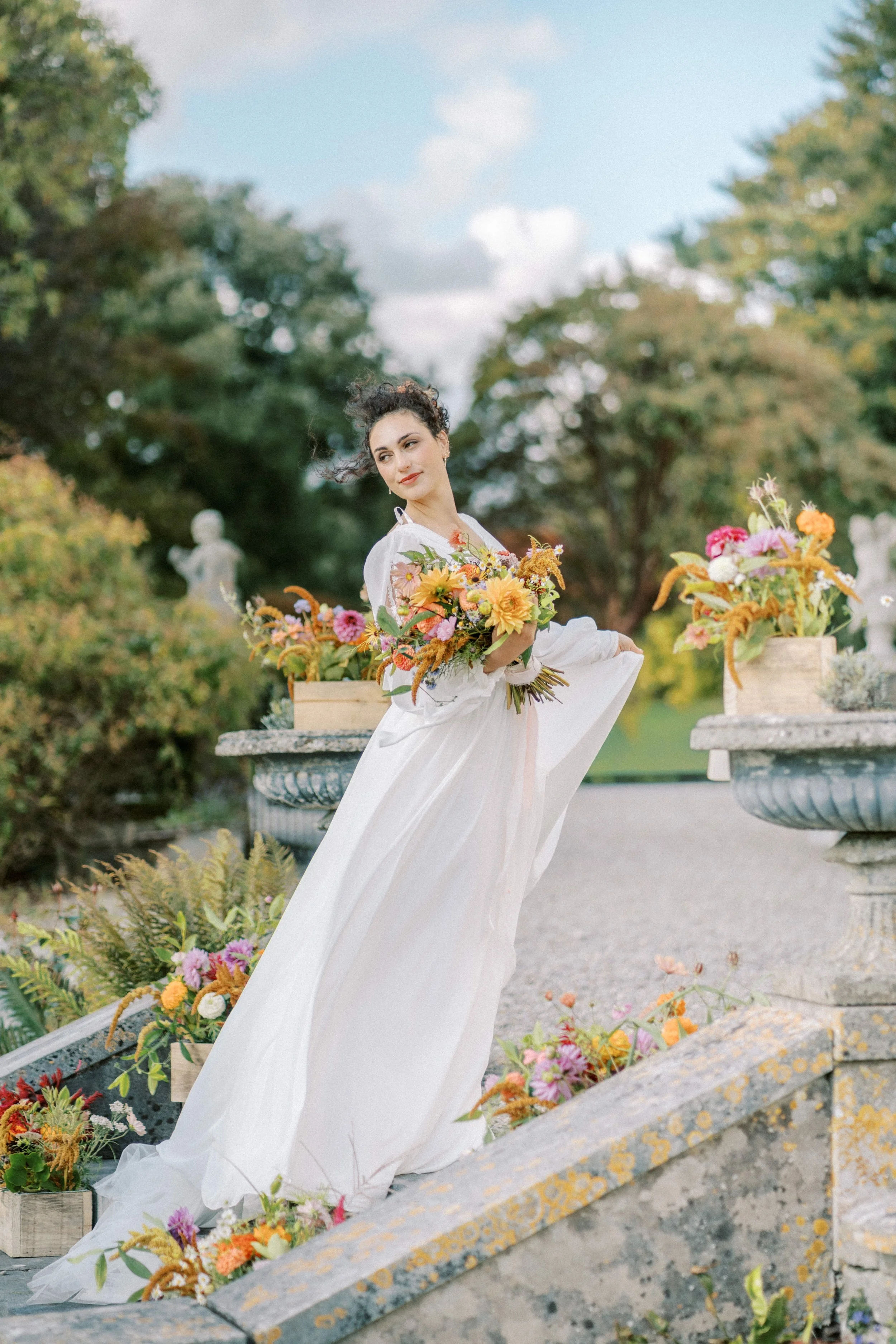 Wild and romantic outdoor ceremony installation by Moneygorm Farm at a Dungarvan wedding