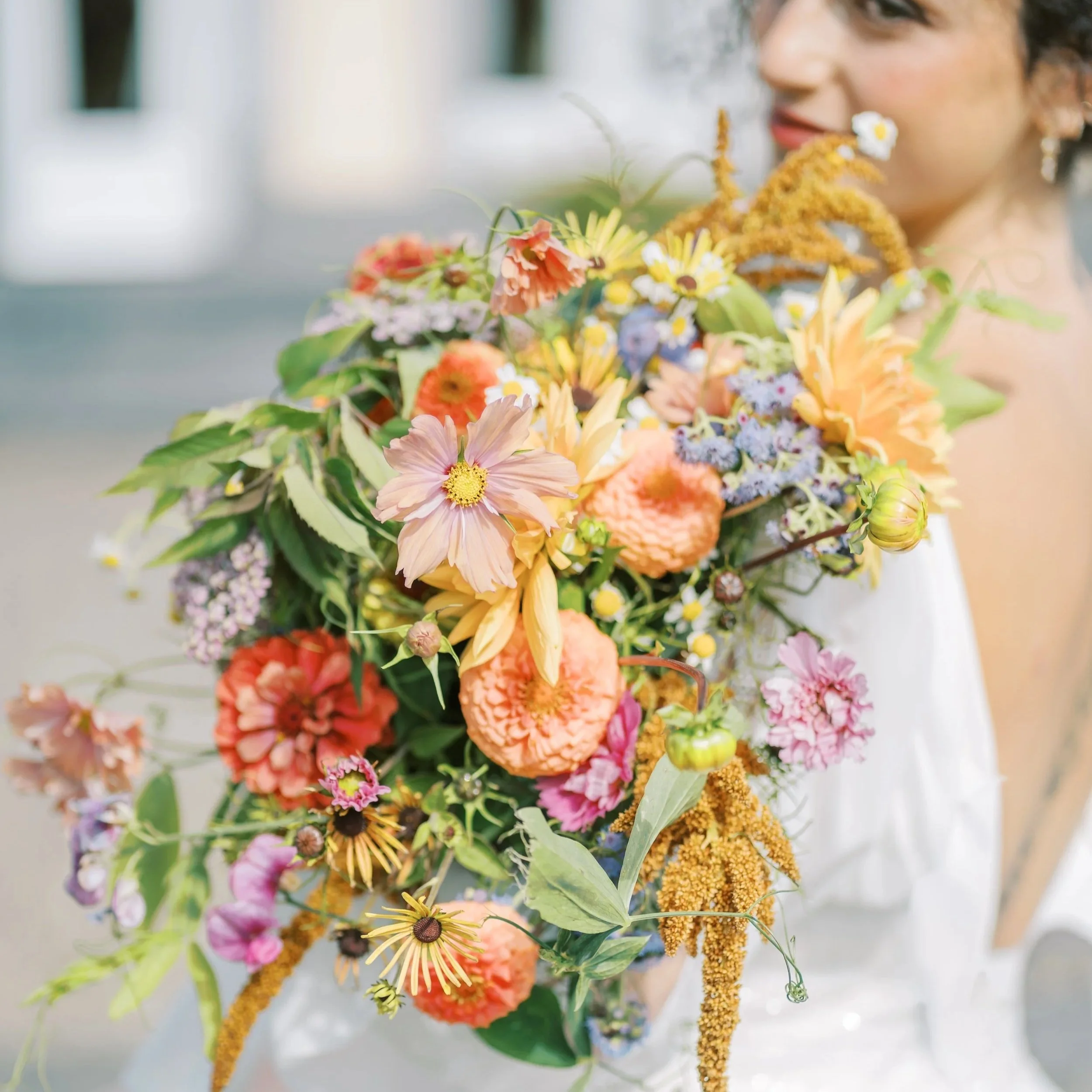 Seasonal summer wedding bouquet from luxury irish grown flowers
