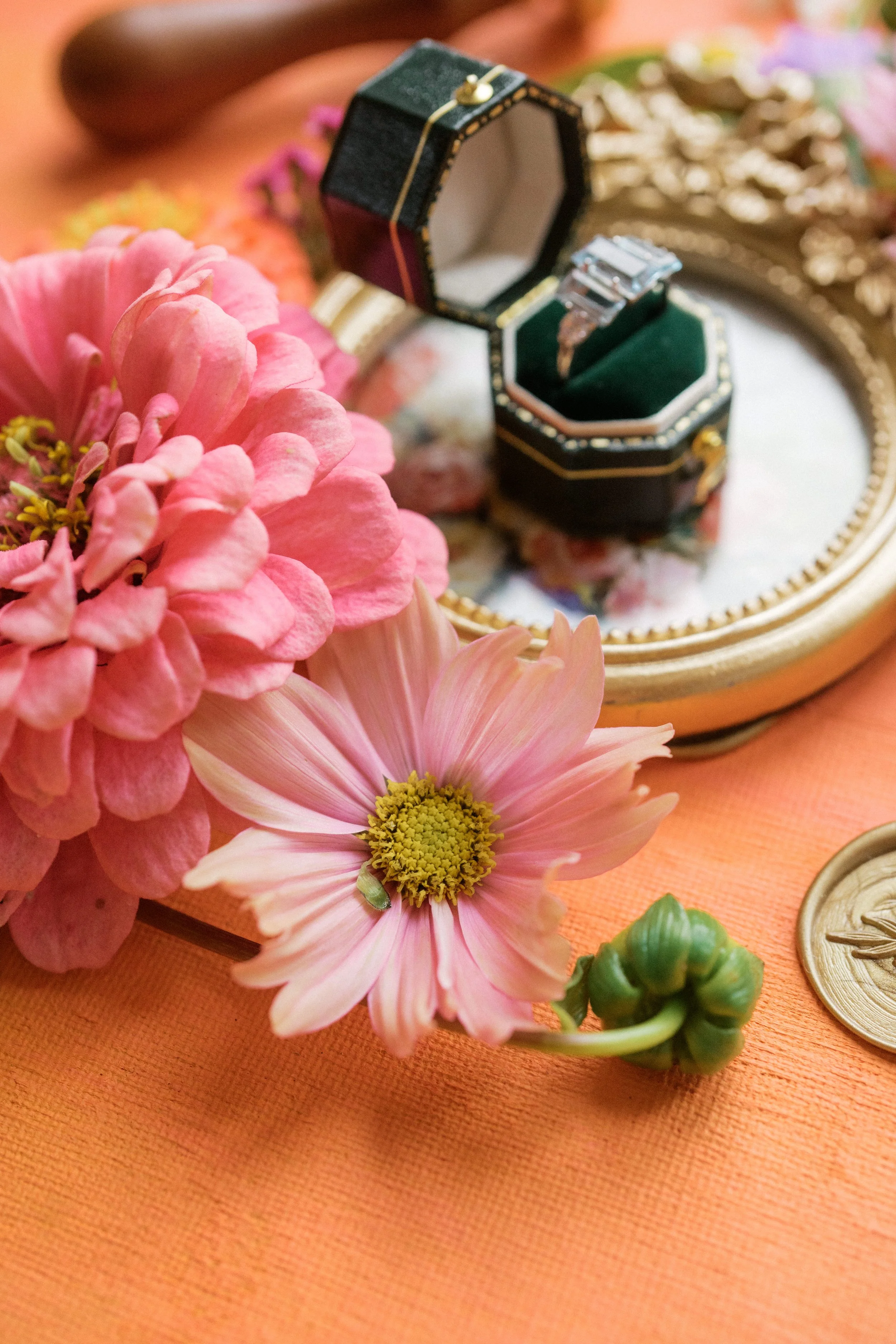Irish grown floral flatlay wedding