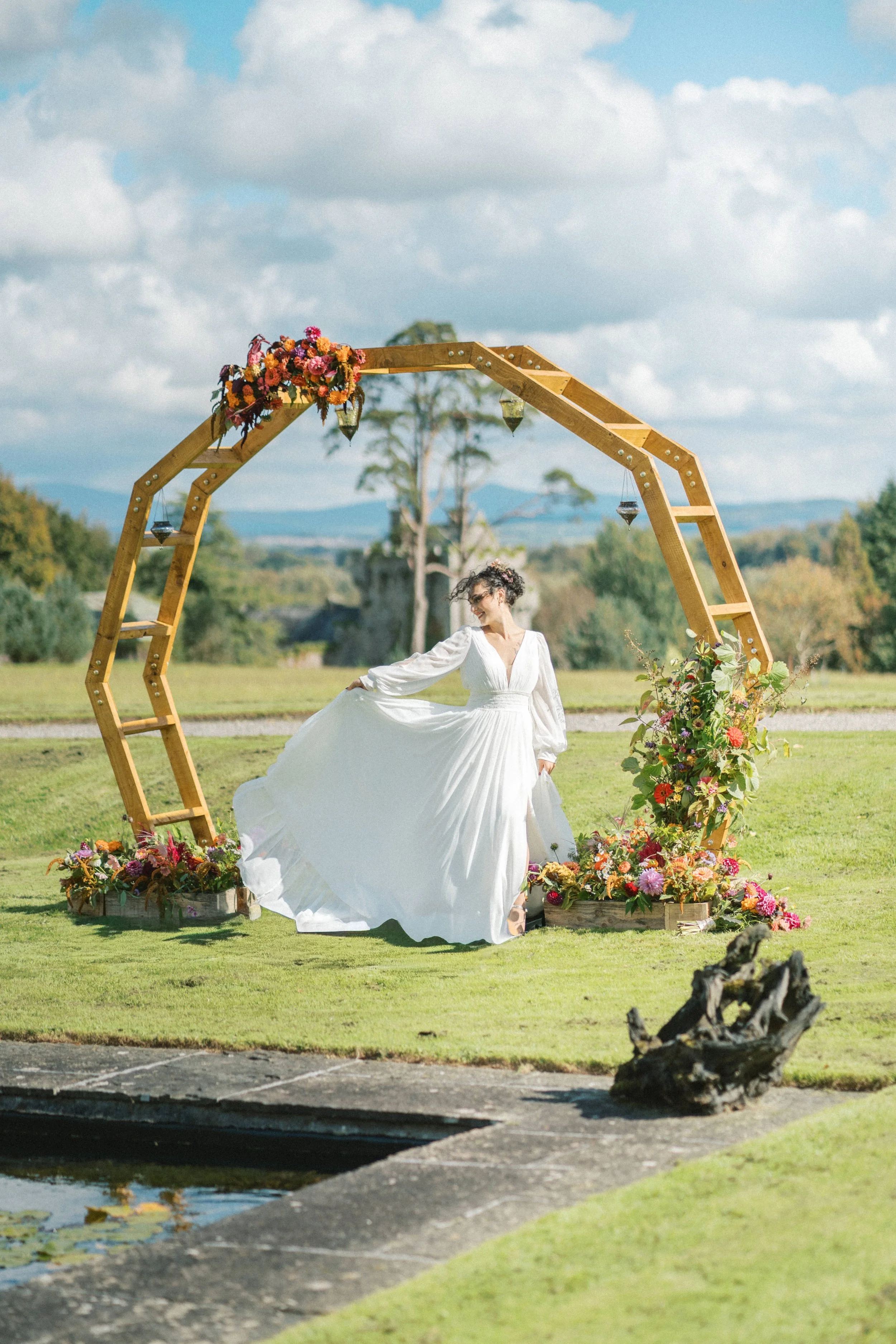 Luxury Irish-grown moongate for a wedding in Adare, Co. Limerick