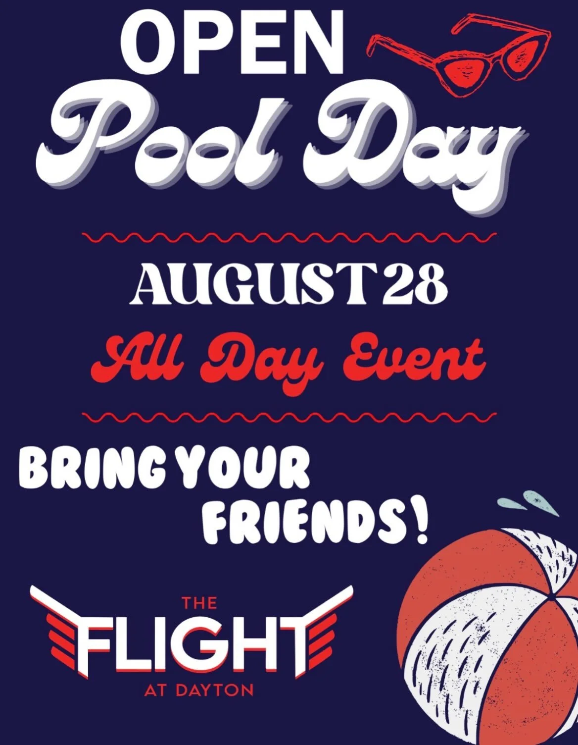 We want to welcome you to The Flight for Welcome Week! Tomorrow 8/28/26 we are having our first open pool day of the season. Bring your friends and their friends to enjoy a day of fun in the sun at The Flight. See you there! ☀️⛱️👙🩴🌸
&nbsp;
Please 