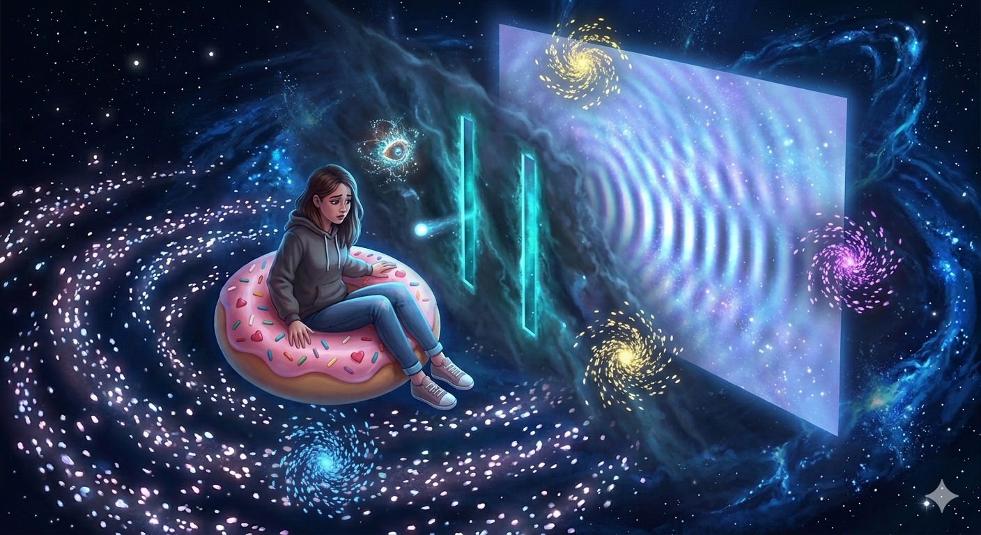 Stellar Horizons: Double-Slit Experiment