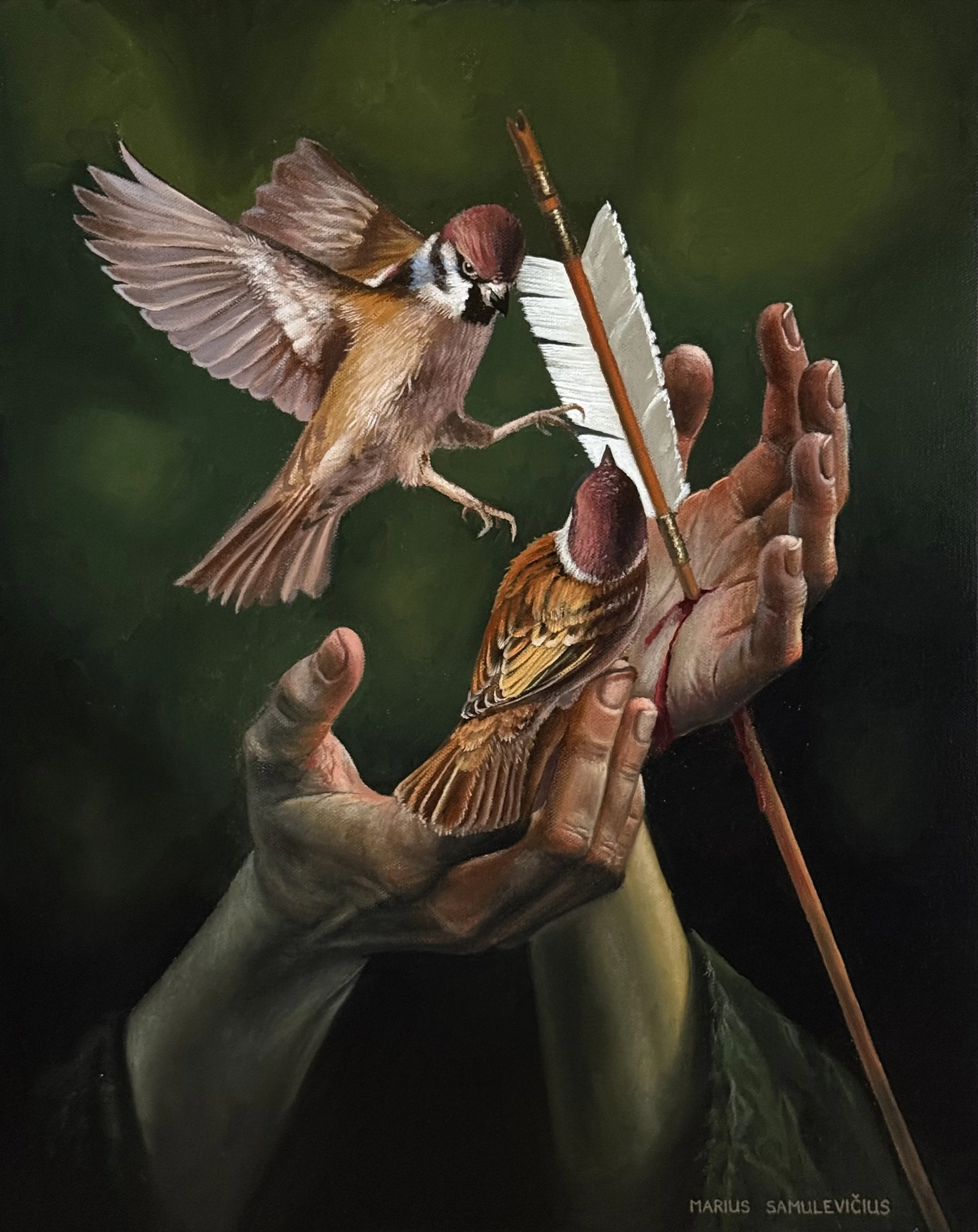 The arrow knows nothing of beauty - Oil on Canvas 16” x 20”