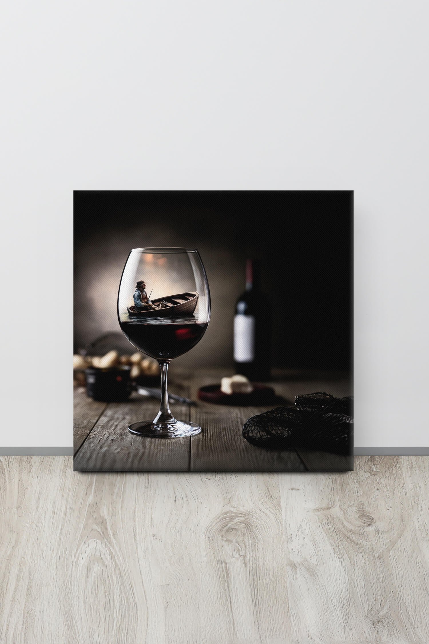 Fisher in Wine Canvas Art