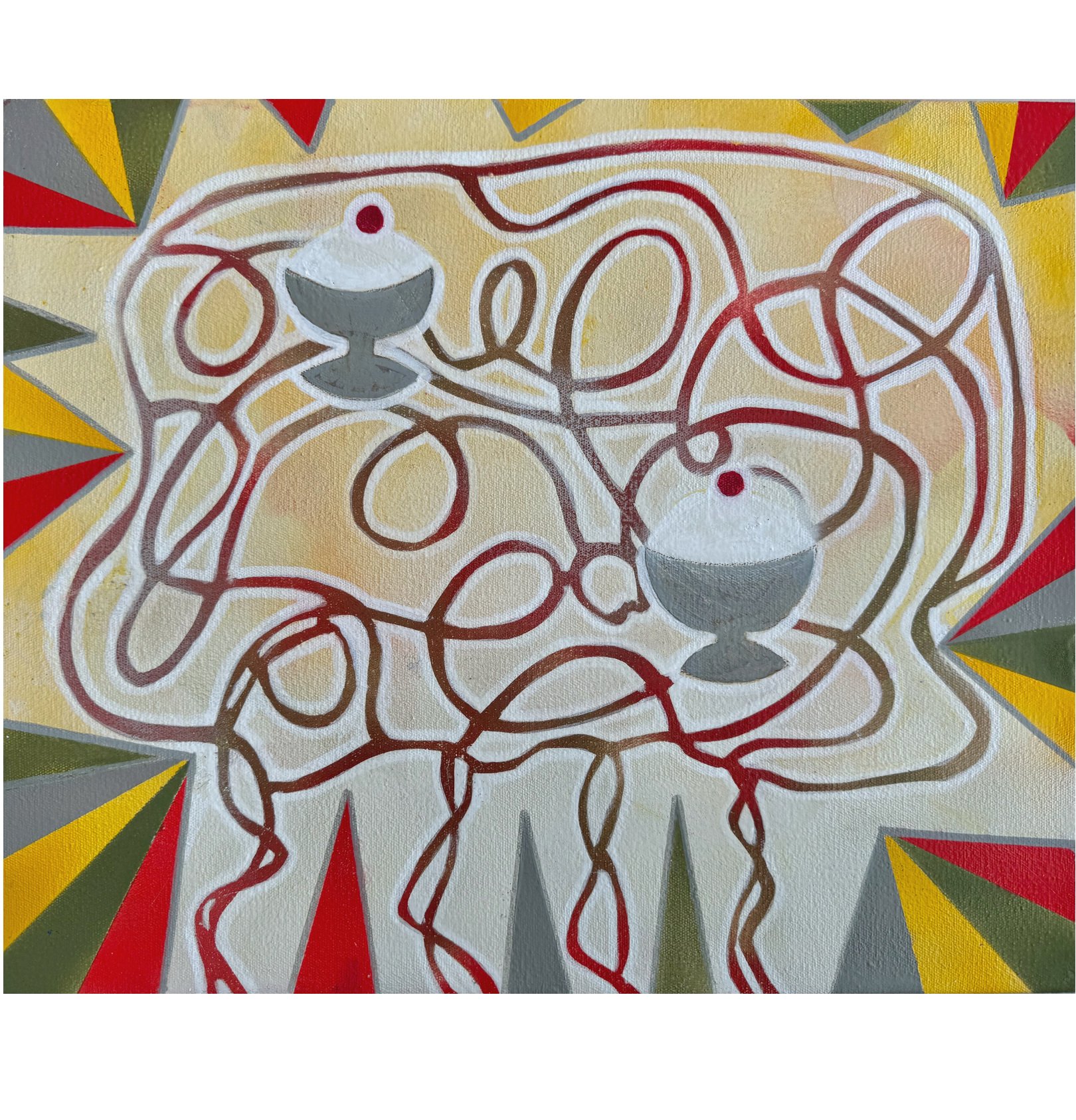 ICE CREAM, Acrylic on canvas, 17 x 14 inches, 2014.