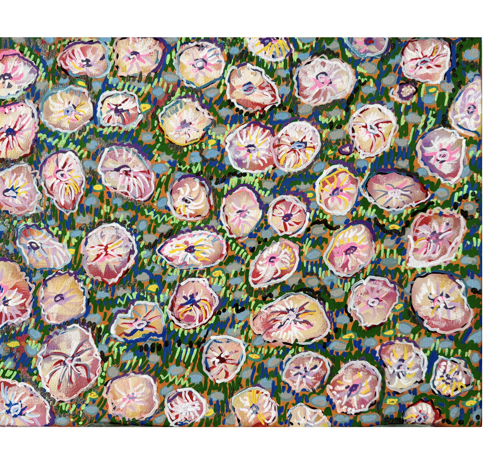 FLOWER STUDY Acrlic on canvas 17 x 14 inches, 2024.