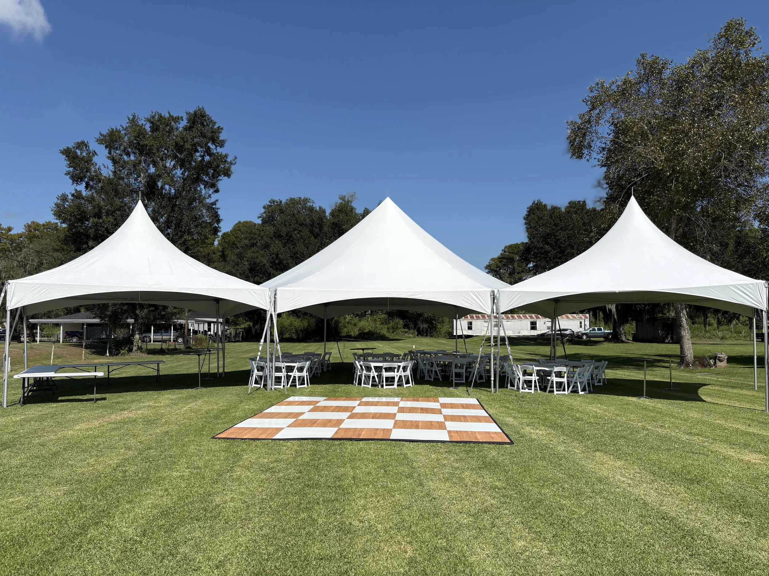 Hex tent with dance floor