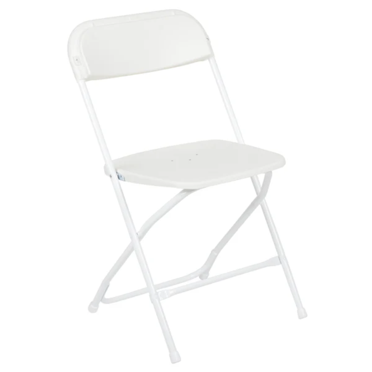 White folding chair rental