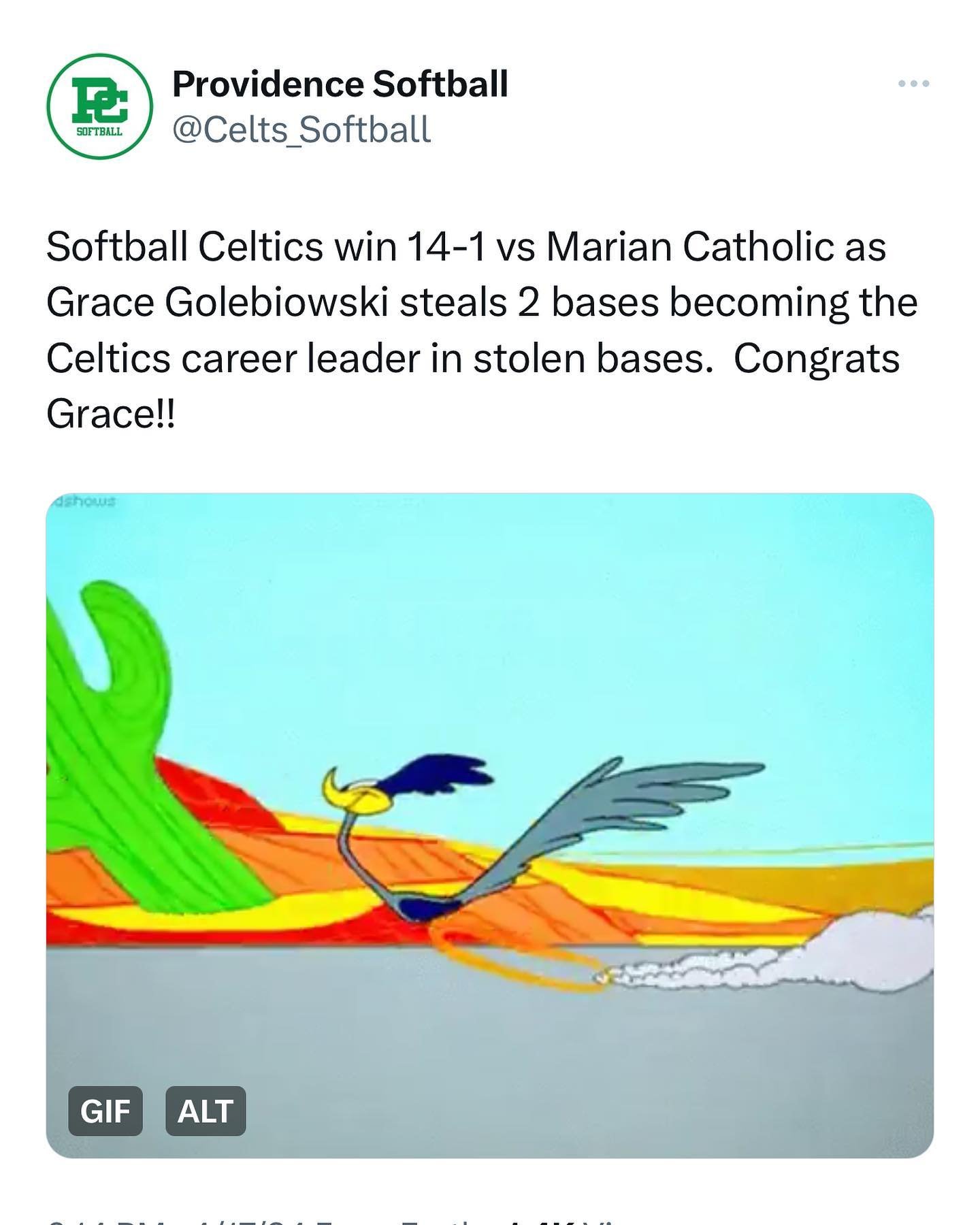 BIG congratulations to longtime GPS&rsquo;er @gracegolebiowskii on breaking the all time stolen base record for @pc_celtic_softball !

Grace has come in consistently since 2021, and has added a ton of strength, speed, and power over the years!

In ho