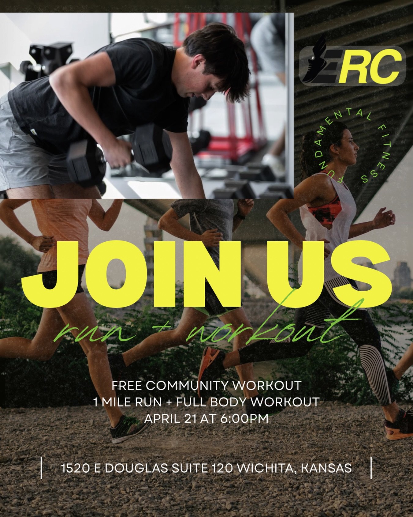 Wichita &mdash; we&rsquo;re teaming up. 🏃&zwj;♂️🔥 (link in bio)

Fundamental Fitness x Elite Run Club are joining forces for a FREE community workout:
1 mile run + 30-minute full-body workout

🗓 April 21
⏰ 6:00 PM
📍 1520 E Douglas

All fitness le