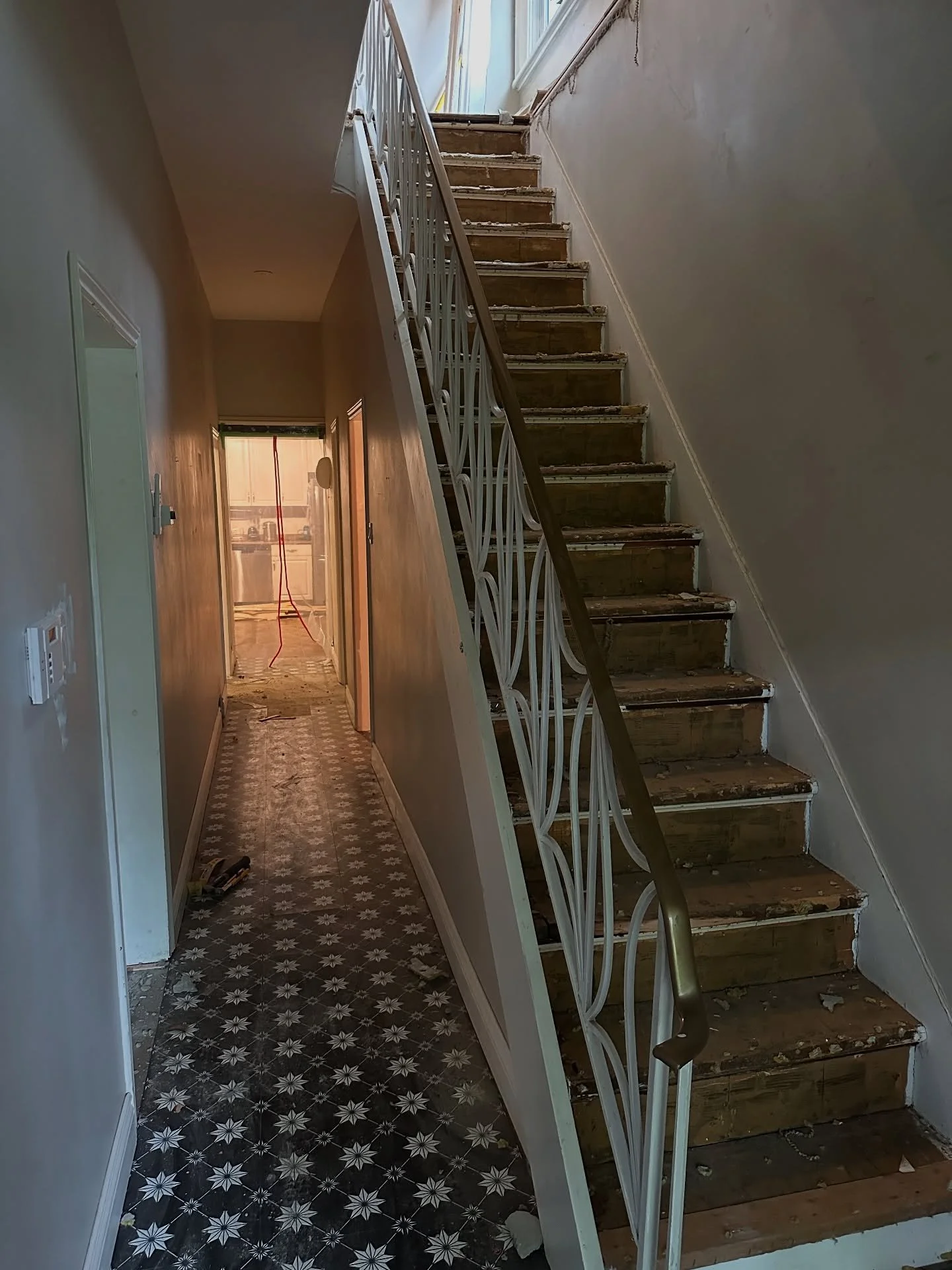 Demo day is officially underway at Project Bayfront. This 130-year-old home has some serious structural issues we&rsquo;re tackling head-on: sistering both the 1st and 2nd floor joists to correct major sinking, plus adding new structural posts in the